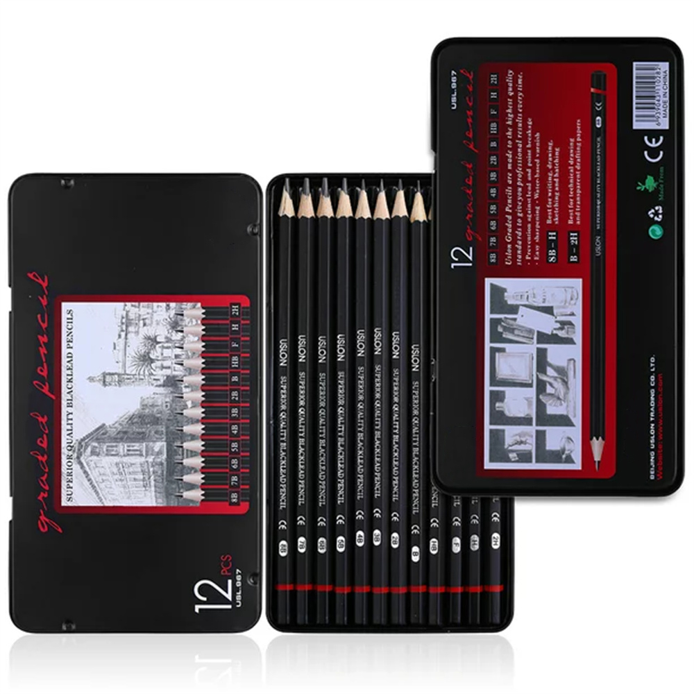 NOGIS Professional Drawing Sketch Pencils Set of 12, Medium (8B - 2H),  Ideal for Drawing Art, Sketching, Shading, Artist Pencils for Beginners &  Pro Artists 